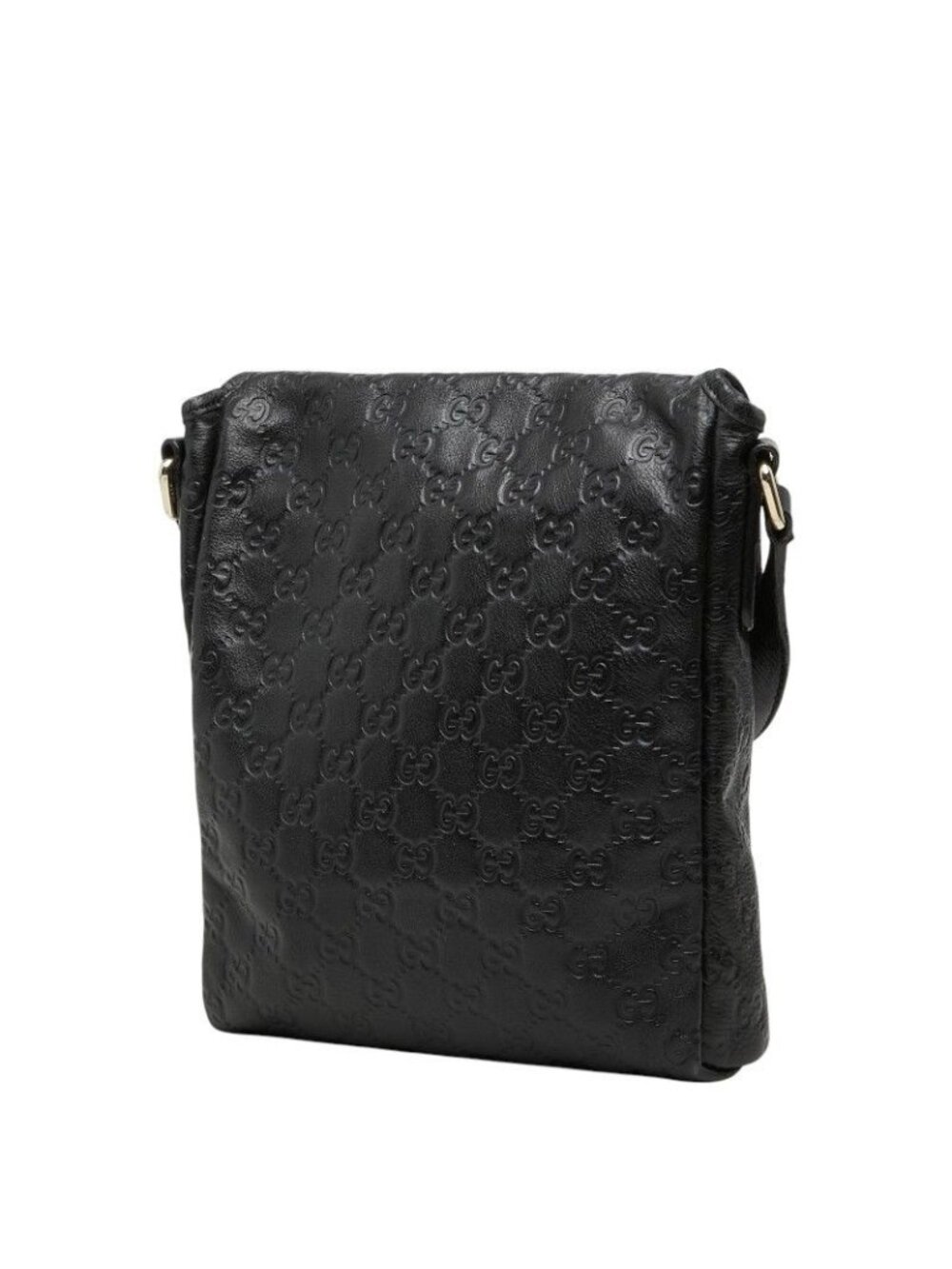 Gucci Guccissima Crossbody Shoulder Bag Black Leather - Picture 2 of 10